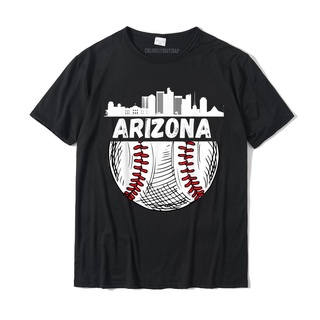 แขนสั้นcrew neckเสื้อยืดลําลอง ผ้าฝ้าย แขนสั้น พิมพ์ลาย Arizona Baseball Skyline Arizona สไตล์วินเทจ แฟชั่นสําหรับผู้ชาย