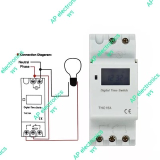 รายสัปดาห์ 7 วันโปรแกรมสวิทช์ดิจิตอลรีเลย์ตั้งเวลารีเลย์ควบคุม AC 220V 16A Din Rail Mount