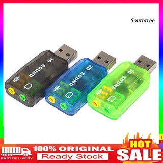 【พร้อมส่ง】อะแดปเตอร์แปลงเสียง 5.1 ช่อง USB เป็นแจ็ค 3.5 มม. PC การ์ดเสียงภายนอก 3D