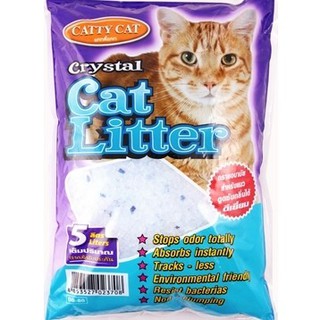 Catty Cat Crystal ทรายคริสตัล+เม็ดบีทสีฟ้า ขนาด 5 ลิตร