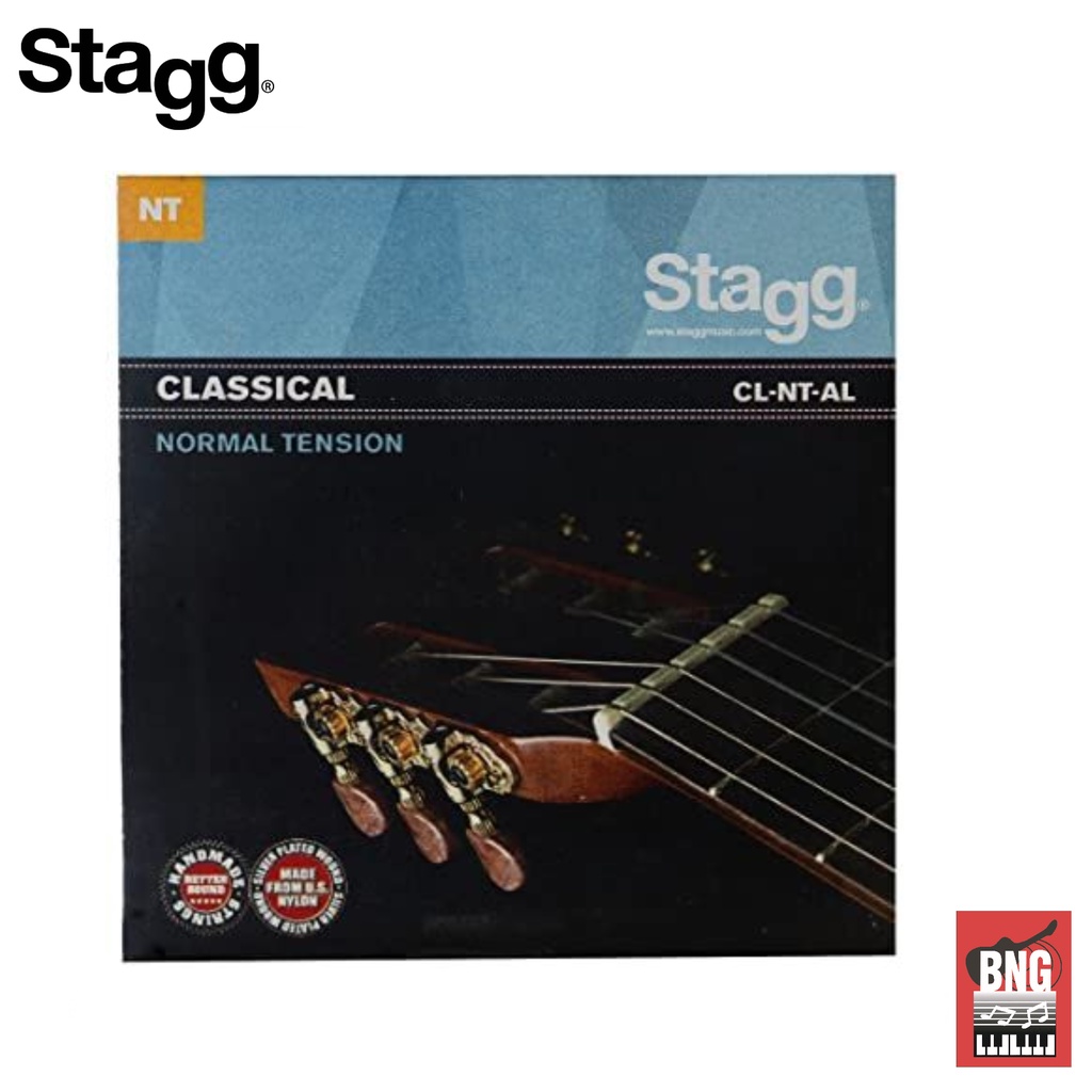 STAGG CL-NT-AL สายกีตาร์คลาสสิค มี 6 สาย ของแท้ คุณภาพดี แบ่งเป็น ไนล่อน 3 สาย สายเงิน 3 สาย