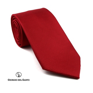 Giorgio Del Sarto Necktie Red with Fabric Texture เนคไทสีแดงมีเท็กเจอร์