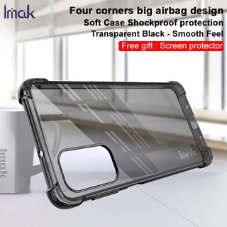 Imak Samsung Galaxy M52 5G Shockproof Clear Soft TPU Case Transparent Silicone Back Cover Screen Film