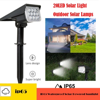 โคมไฟสปอตไลท์ Led 20 ดวง พลังงานแสงอาทิตย์ กันน้ํา IP65 สําหรับตกแต่งสวน กลางแจ้ง