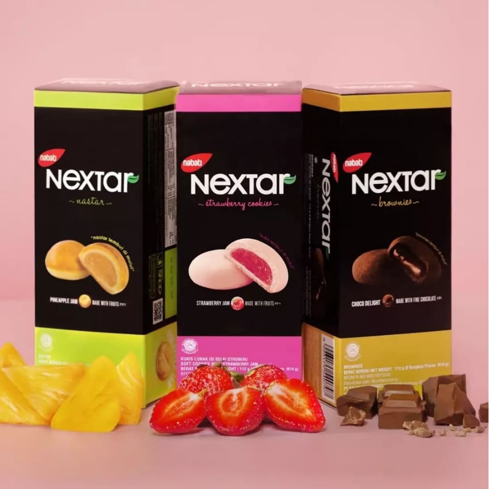 Brownie nextar nabati บราวนี่สอดใส้ มี 3 รส ( 1 กล่อง มี 8 ชิ้น ขนาด 112g )