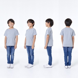 KD19 Grey : เสื้อเด็ก KID T-Shirt : BASIC COTTON 100% C20