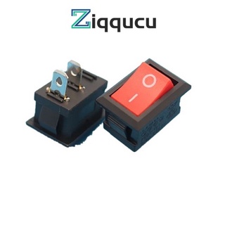 Ziqqucu KCD1-101 สวิตช์โยก สีแดง 2 Pin 250V 6A WC