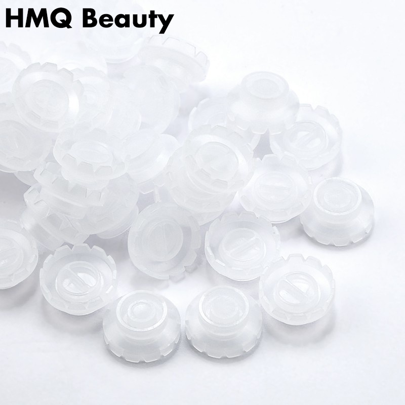 100pcs ที่ใส่กาวติดขนตาแบบใช้แล้วทิ้ง Grafting Eyelashes Quick Blossom Cup Ring Eyelash Extension Adhesive Stand Holder