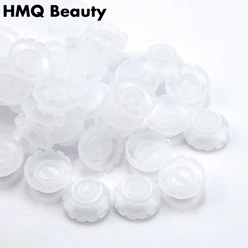 100pcs ที่ใส่กาวติดขนตาแบบใช้แล้วทิ้ง Grafting Eyelashes Quick Blossom Cup Ring Eyelash Extension Adhesive Stand Holder