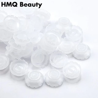 100pcs ที่ใส่กาวติดขนตาแบบใช้แล้วทิ้ง Grafting Eyelashes Quick Blossom Cup Ring Eyelash Extension Adhesive Stand Holder