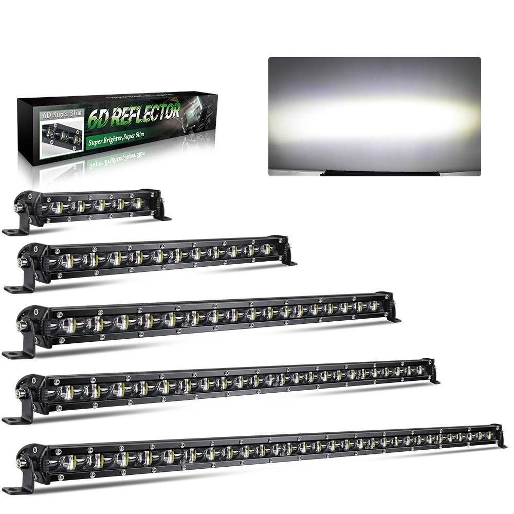 MGLLIGHT ตัวสะท้อนแสง 6D 7, 14, 20, 26, 32 นิ้ว 30W–150W LED Light Bar แถวเดี่ยว Spot Combo Beam
