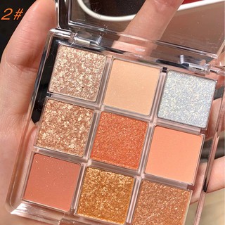 พาเลทอายแชโดว์ 9 สี เนื้อดินน้ำมัน เนื้อใยไหม ประกายชิมเมอร์ Eye shadow 9 color