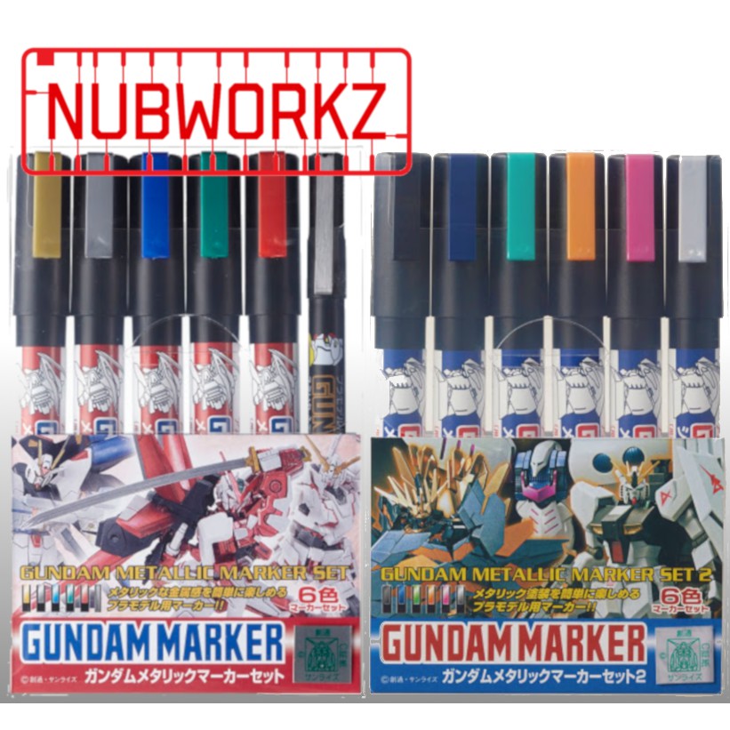 MR HOBBY Gundam Metallic Marker Set 1 & 2 GMS121 / GMS125