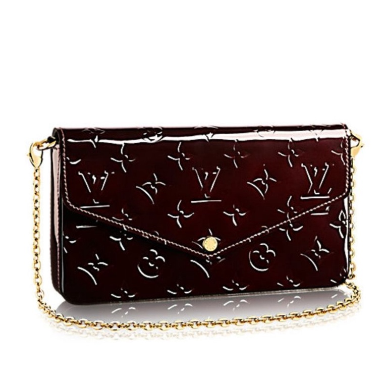 Louis Vitton clutch  Leather shoulder bag  มือสอง หนังแท้ หนังแก้ว