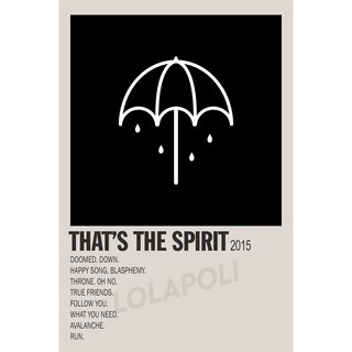 โปสเตอร์ มันวาว พิมพ์ด้านเดียว ขนาด A5 14.8 ซม. x 21 ซม. รูปปกอัลบั้ม That s The Spirit - Bring Me The Horizon