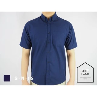 คอปก/แขนสั้น (สีเข้ม) M/L/XL ผ้า OXFORD - SHIRT LAND เสื้อเชิ้ตผู้ชาย Short Sleeve Shirt