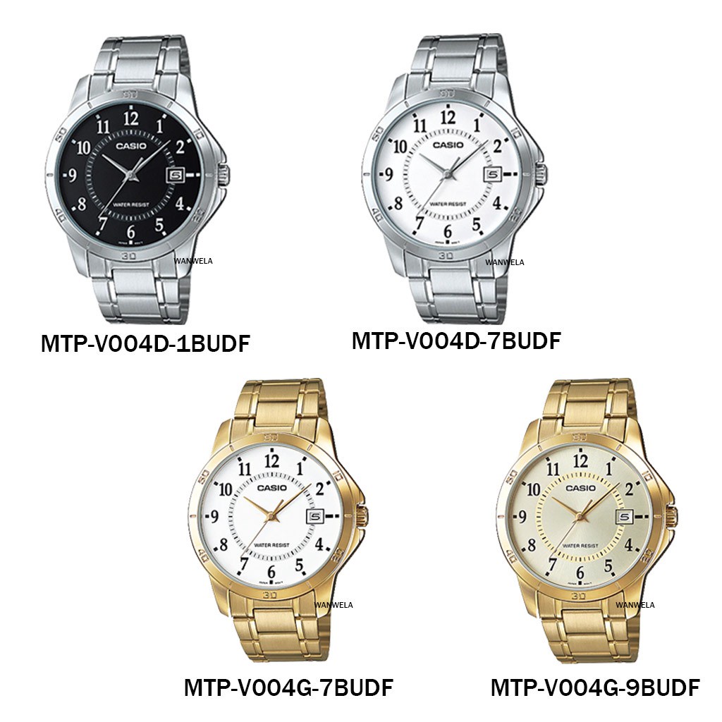 นาฬิกาโทรศัพท์ นาฬิกา casio ผู้ชาย [ใส่โค้ดลดเพิ่ม] ของแท้ นาฬิกาข้อมือ Casio ผู้ชาย รุ่น MTP-V004 (สายสแตนเลส)