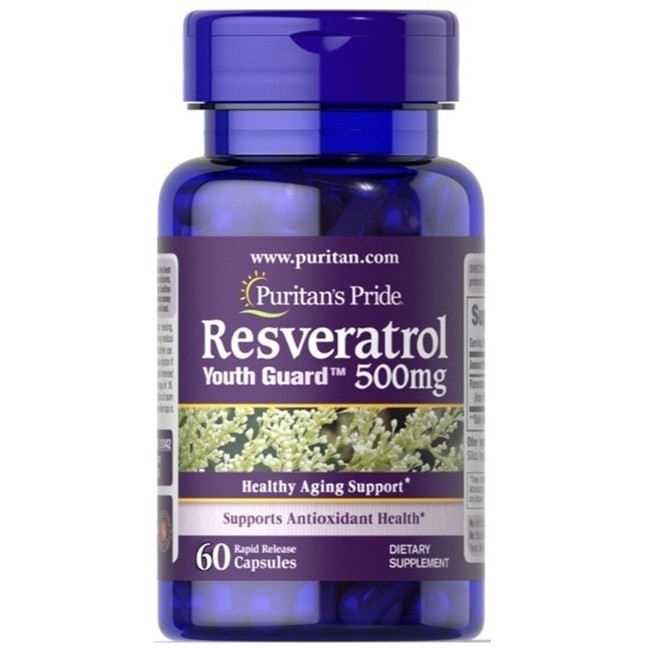 Puritan Resveratrol 500 mg 60 Rapid Release Capsules เรสเวอราทอล
