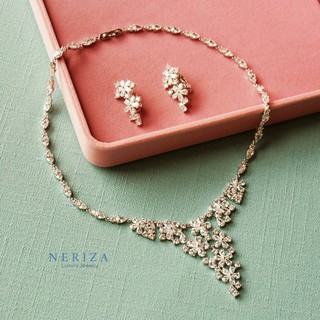 Neriza jewelry/ชุดเครื่องประดับเพชรเกรดพรีเมี่ยม ประกายไฟเทียบเท่าเพชรแท้จัดส่งฟรี NSW066