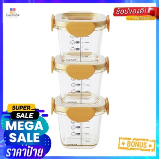 ชุดกระปุกแก้วฝาปิด 260มล. LOCKNLOCK 3 ชิ้นGLASS BABY FOOD CONTAINER WITH LID SET LOCKNLOCK 260ML 3PCS