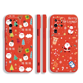 เคสโทรศัพท์มือถือซิลิโคนทรงสี่เหลี่ยมสําหรับ Samsung Galaxy S21 Ultra S20 Fe S10 Plus Merry Christmas 2022