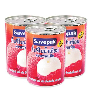 เซพแพ็ค ลิ้นจี่ในน้ำเชื่อม 565 กรัม x 3 กระป๋อง Sep pack lychee in syrup 565 grams x 3 cans