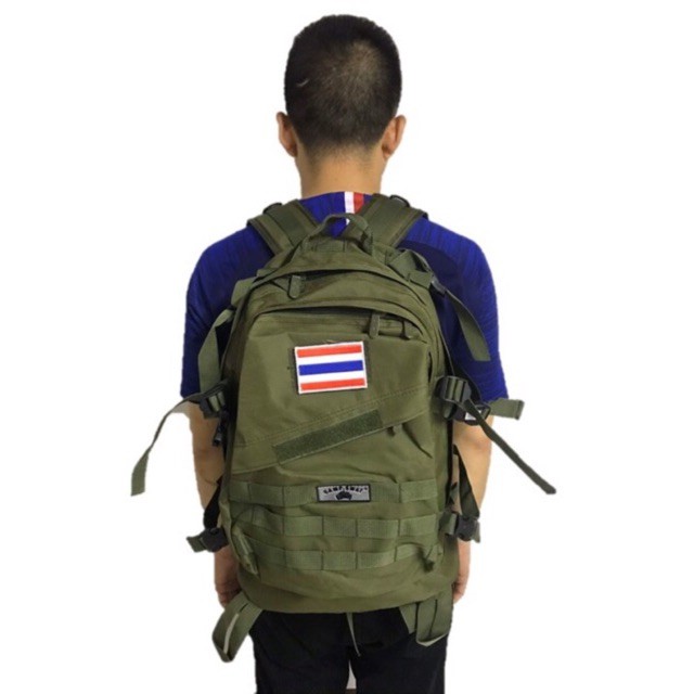 กระเป๋าเป้ทหาร Camp Swat แถมฟรี!!ธงชาติ กระเป๋าเป้ลายพราง เดินป่า เป้3D เป้เดินป่า