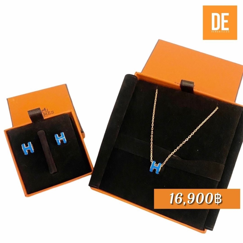สร้อยคอ New Hermes necklace h pop mini พร้อมส่ง Bleu sature ghw