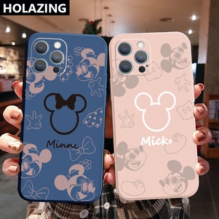 เคสโทรศัพท์มือถือ ขอบสี่เหลี่ยม ลายมิกกี้ มินนี่น่ารัก แฟชั่น สําหรับ iPhone 13 Pro Max 12 11 XR XS 7 8 Plus SE 2020