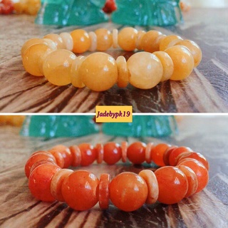 กำไลข้อมือหยกสีน้ำผึ้งแบบคั่น12มิล100บาทjadebypk19