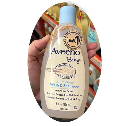 Aveeno Baby Wash &amp; Shampoo 236ml. สบู่เหลว อาบน้ำ สระผม