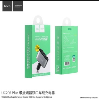 HOCO UC206 plus ช่องเสียบที่ชาร์จแบตในรถยนต์ USB2Portและช่องจุดบุหรี่ในรถยนต์2ช่อง