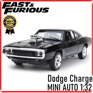 Dodge Charger The Fast And The Furious โมเดลรถเหล็ก งาน MINI AUTO สเกล 1/32 เปิดประตูได้ มีไฟมีเสียง ล้อยาง วิ่งได้  โมเ