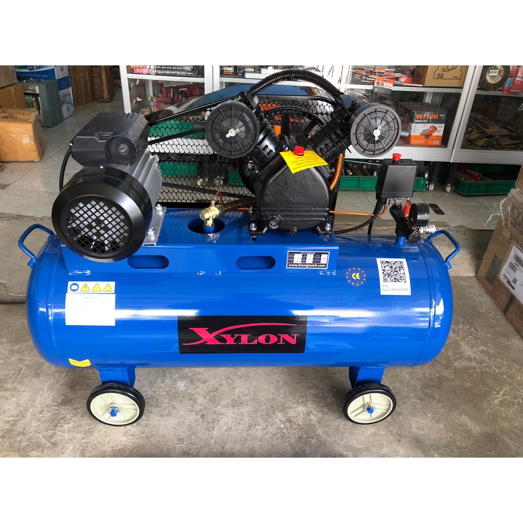 🔥โค้ดINC3LEL3ลด30฿ปั๊มลมสายพานลูกสูบ 3 แรงม้า ถัง 100 ลิตร 220V Air Compressor ยี่ห้อ XYLON รุ่น XY-