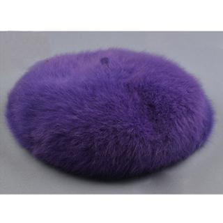 Fur beret beanie hat (purple)