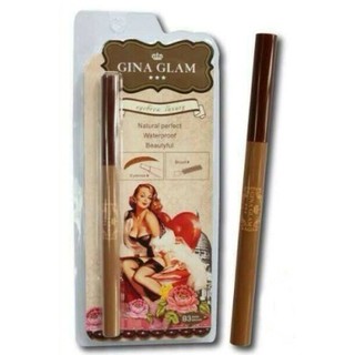 ดินสอเขียนคิ้ว 3 มิติ+แปรง Gina glam