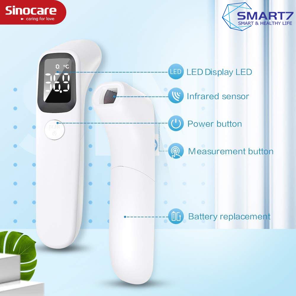 Sinocare Digital Thermometer for Adults and Children Handheld Thermal Thermometer เครื่องวัดไข้ดิจิตอล แบบอินฟราเรด สะดว