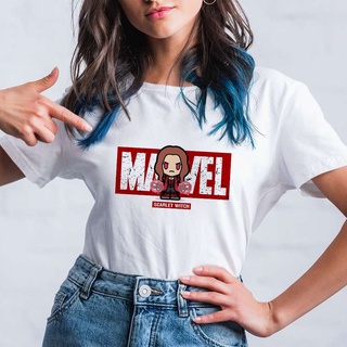 เสื้อยืด พิมพ์ลาย Marvel Kawaii 90s สไตล์เรโทร สําหรับผู้หญิงS-5XL