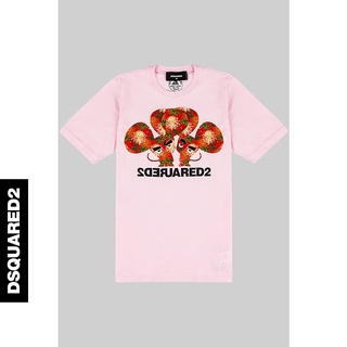 [S-5XL]Dsquared2/d2 เสื้อยืดลําลอง แขนสั้น คอกลม พิมพ์ลายพาวเวอร์ ฤดูใบไม้ผลิ และฤดูร้อน