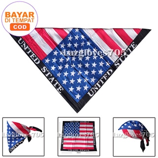 ผ้าเช็ดหน้า ผ้าพันคอ ลายธงอเมริกัน Baff Mask Bandana USA สําหรับผู้ชาย