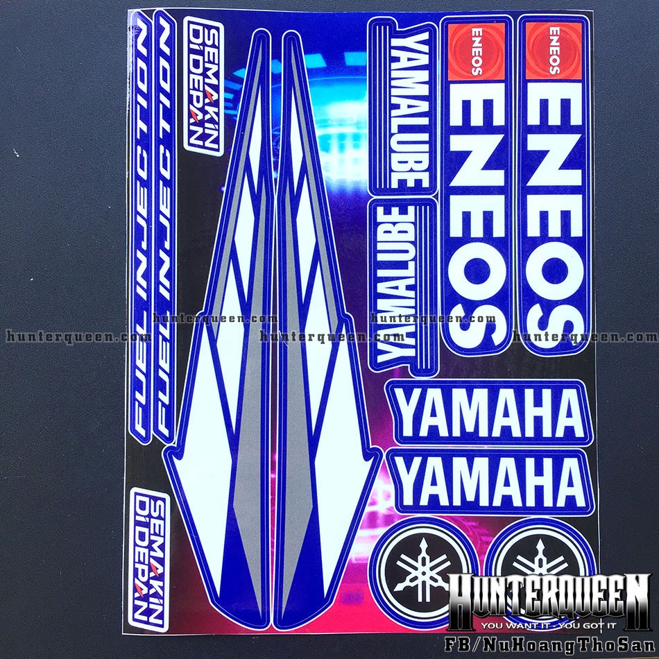 ชุดโลโก้ YAMAHA Eneos Yamaluble Semakin สําหรับสติ๊กเกอร์ติดรถ รูปลอกกันน้ําคุณภาพสูงไม่ซีดจาง