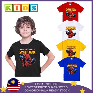 เสื้อยืด ผ้าฝ้าย 100% พิมพ์ลาย Spiderman AVENGERS BAJU BUDAK KECIL BOY SHIRTS BAJU พรีเมี่ยม