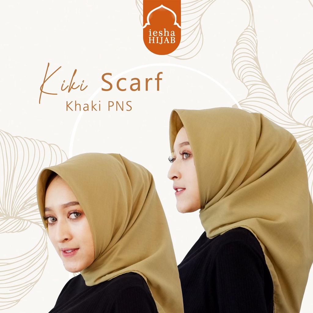 Jilbab ผ้าฝ้าย สีกากี PNS, HIJAB SEGI Four KHAKI PNS, JILBAB SEGIEMPAT KHAKI ASN, Kudung ASN, Kerbab