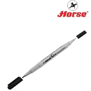 HORSEตราม้า ปากกาเคมี 2หัว หัวกลม 2มม./4มม. H-41 - หลากสี จำนวน 1ด้าม