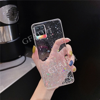 เคส Realme 8 4G / 5G New 2021 Back Cover Bling Clear Black Green Pink Star Space TPU Soft Casing เคสโทรศัพท์ Realme8 Case