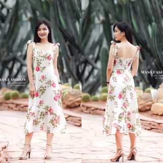 MASS Fashion : เดรสยาวสายเดี่ยว Dress - Floral Temperament