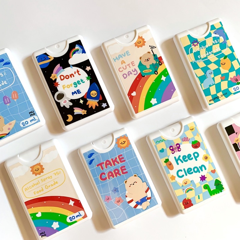 สเปรย์แอลกอฮอล์ 20 ml. แบบการ์ดพกพา กด 4 ชิ้นแถม 1 รีฟิลได้