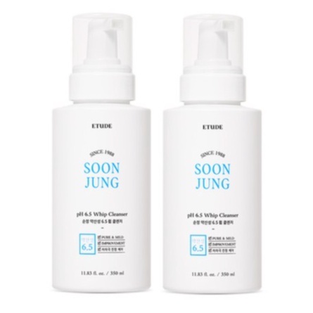 [ Etude HOUSE ] Soon Jung pH 6.5 Whip Cleanser 350ml / SoonJung Whip Cleanser 250ml / Soon Jung โฟมล้างหน้า 150ml รีฟิล / โฟมล้างหน้า / โฟมล้างหน้า ครีมมี่โฟม Sunjung