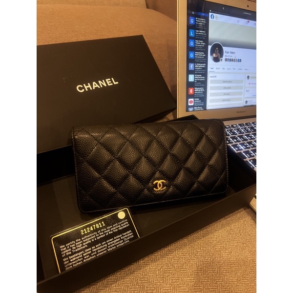 chanel bifold wallet caviar holo21แท้