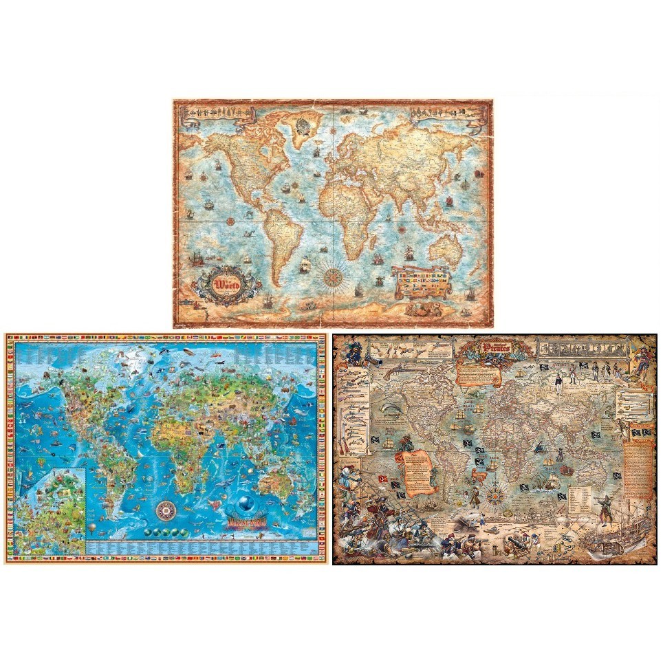 ジグソーパズル HEYE PAZZLE(2000piece) Map Art 29845 The World